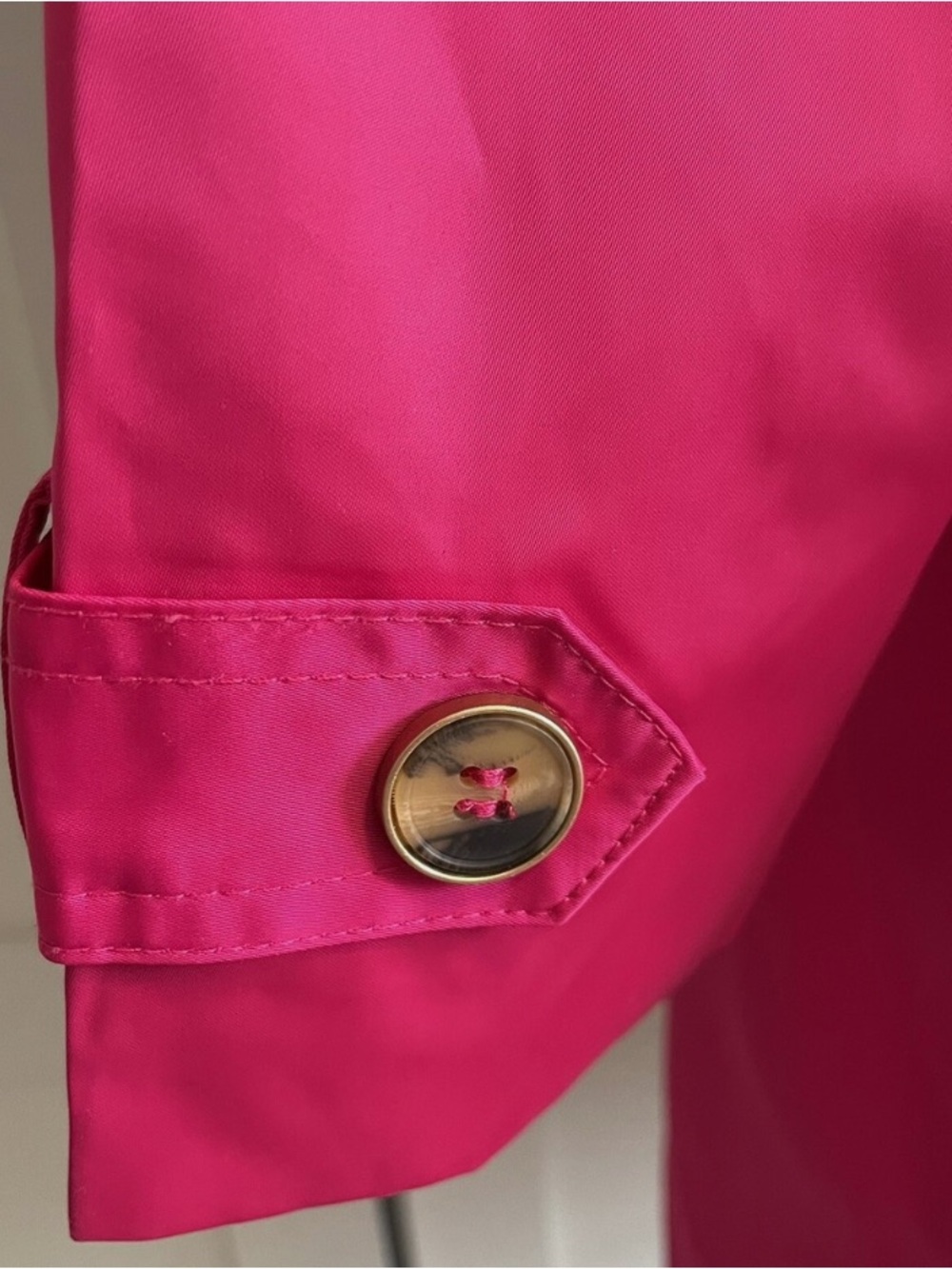Chico's Hot Pink Belted Trench Coat Size 12/14 NWOT - Picture 8 of 13